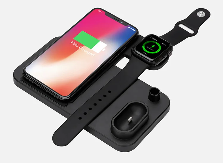 10 Вт Qi Беспроводное зарядное устройство для iWatch серии 4 3 2 AirPods Qi Быстрая зарядка для Apple Watch iPhone Xs Max samsung S9 Быстрая зарядка