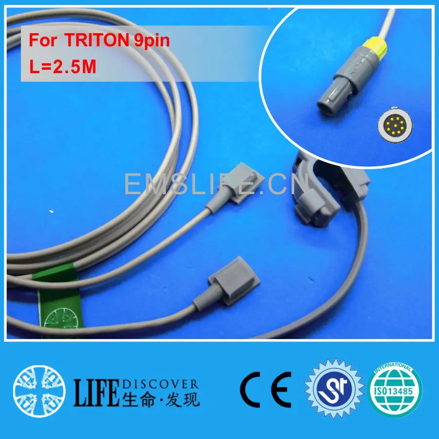 

Long cable multifunctional Y style spo2 sensor for TRITON 9pin patient monitor