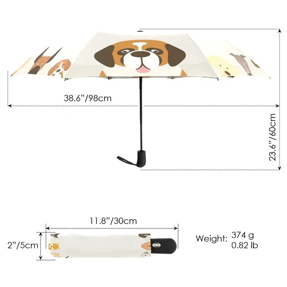 Семейный зонтик от дождя для собак, женский складной зонтик для животных, женский ветрозащитный зонтик для гольфа на заказ для детей, 8 ребер