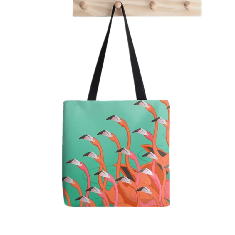 2021 Shopper Flower Foxes Tote Bag Print Tote Bag women Harajuku shopper handbag girl Shoulder shopping bag Lady Canvas Bag