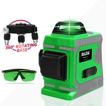 12 линий 3D лазерный уровень самонивелирующийся 360 горизонтальный и вертикальный крест супер мощный зеленый лазерный луч линии