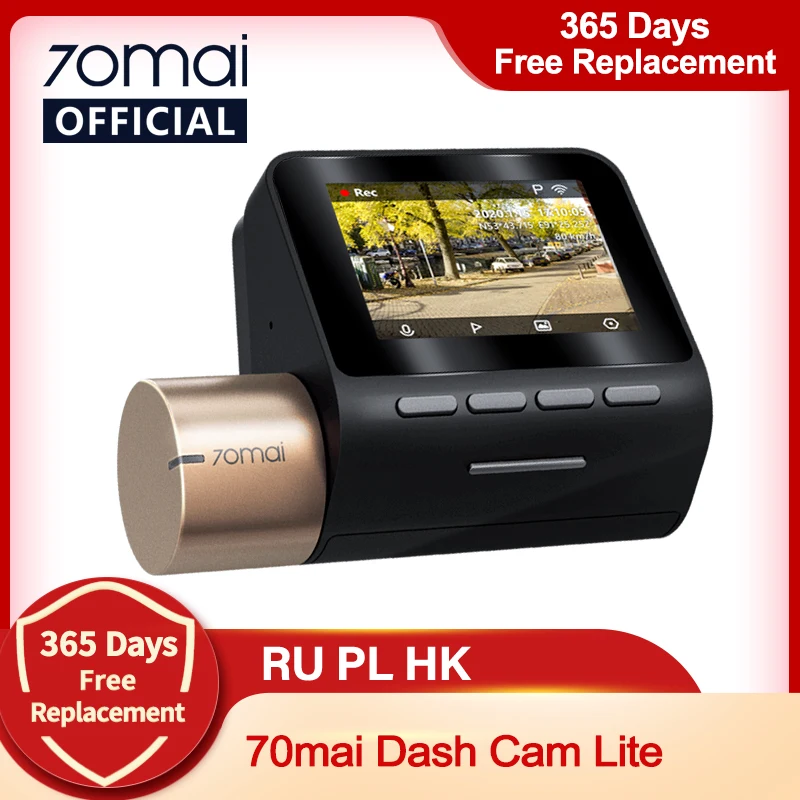  Автомобильный видеорегистратор 70mai Dash Cam Lite, автомобильная камера с ЖК дисплеем 2 дюйма, разрешением 1080P, 24 часовым мониторингом парковк…