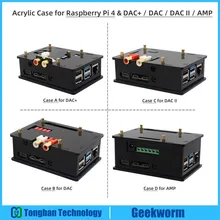 Geekworm Raspberry Pi 4 Acrylic Case for Raspberry Pi 4 Model B& DAC+/DAC/DAC II/AMP Audio Expansion Board