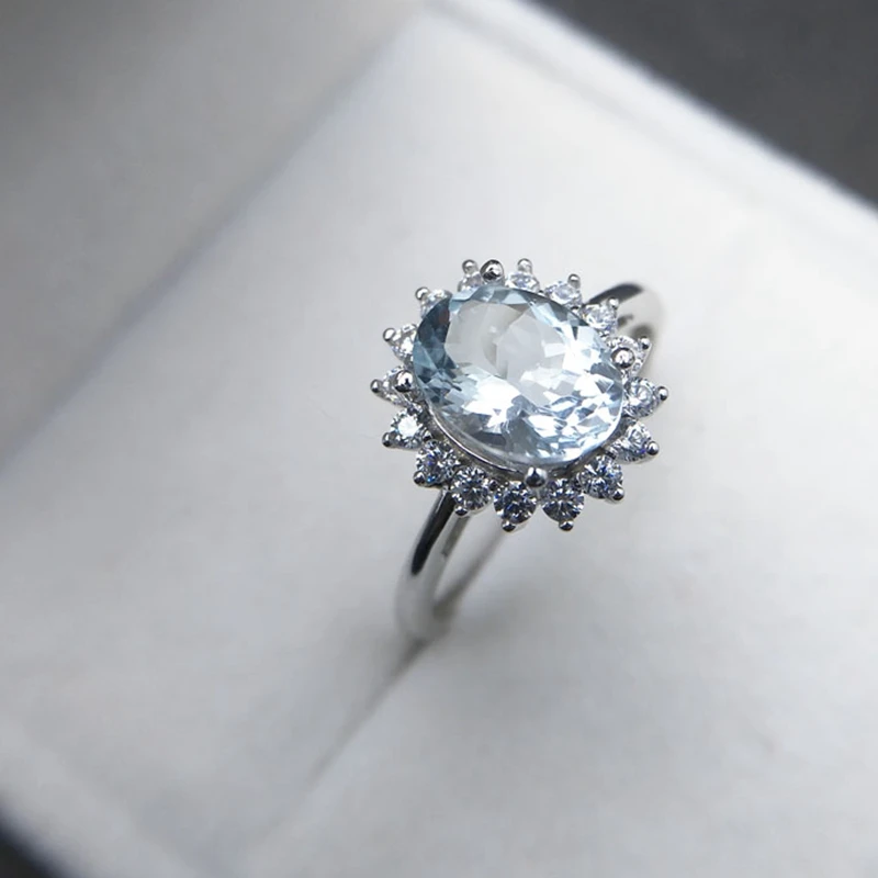 Bague Femme Argent 925 Avec Aigue-Marine - LetsBuySilver - Taille 59 Et Autres Disponibles