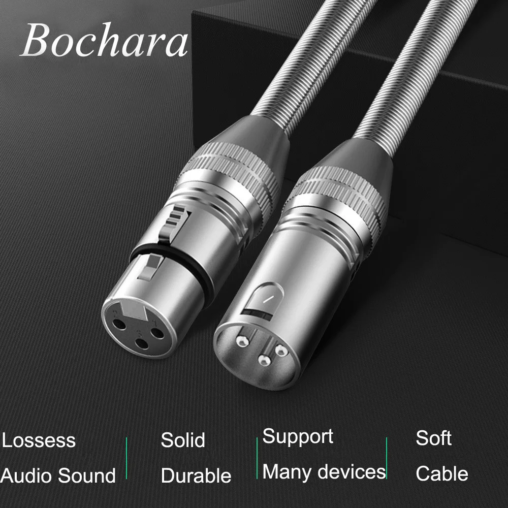 Кабель Bochara XLR штырь гнездо M/F с пружинной защитой для фольги усилителя микрофона +