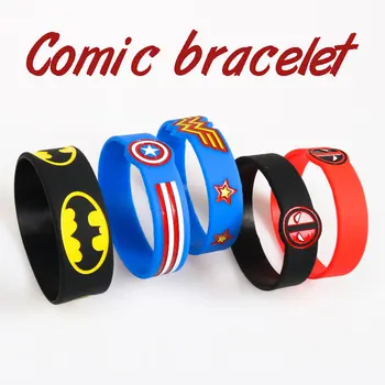 

Kids Captain America Silicone Bracelets Wonder Woman Band Deadpool Justice Avenger League Batman Popular Wristband gift