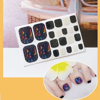 

1PC Adhesive Toe Nail Sticker Glitter Summer Style Tip Full Cover Toe Nail Art Supplies Foot Decal for Women Girls Fast Delivery