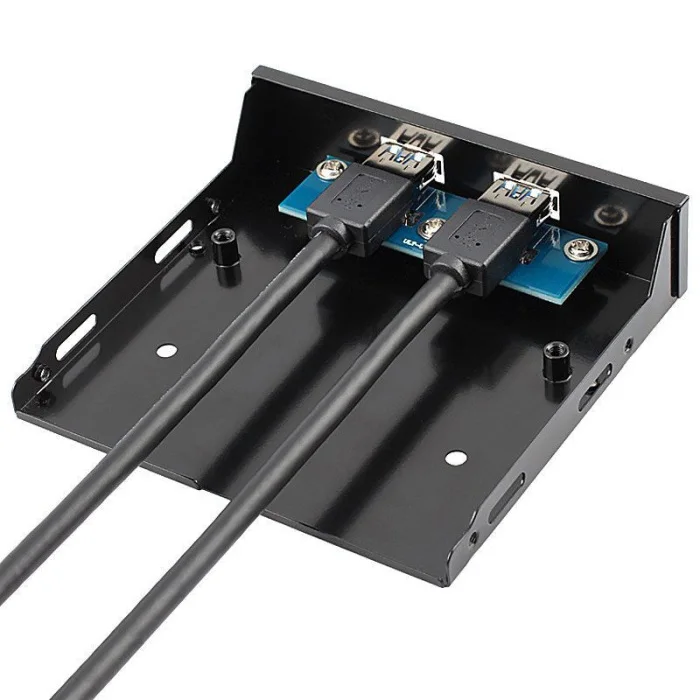 Дропшиппинг 2-Порты и разъёмы USB 3,0 спереди Панель отсек расширения до 19/20-Pin кабель кронштейна для ПК X-Best