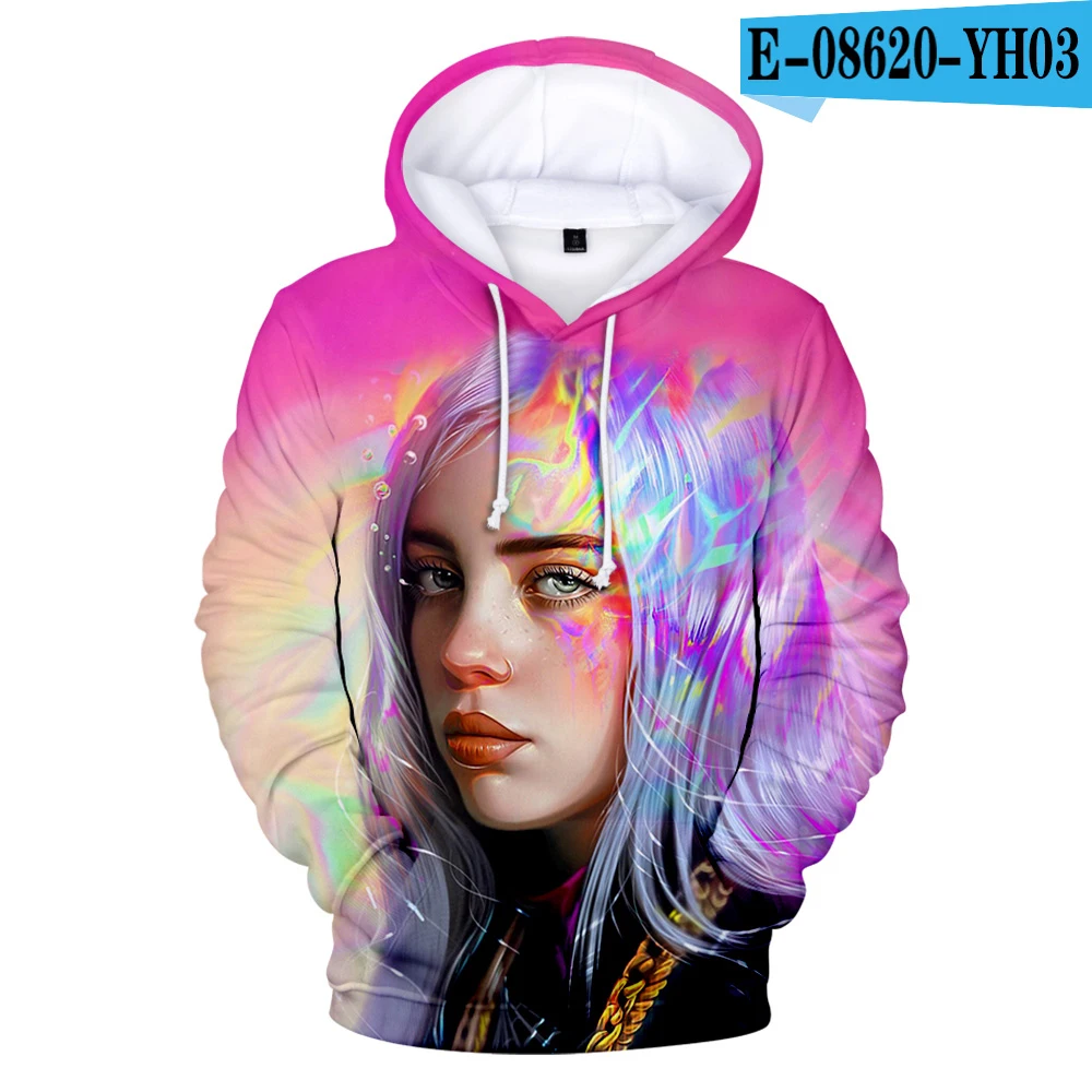 Новое поступление, худи Billie eilish, Толстовка для мужчин и женщин, Осень-зима, уличная одежда, худи Billie eilish, толстовка, женская одежда - Цвет: 3D