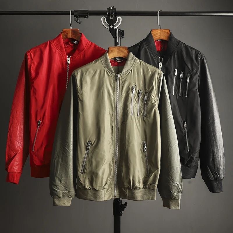 

Men's Jacket Spring and Autumn Fashion Sports Casual Baseball Collar Flight Jacket Men's Clothing Tops