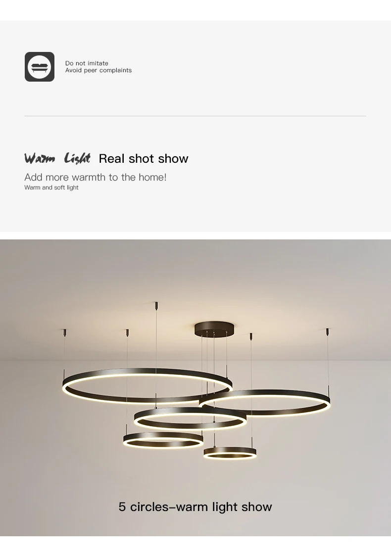 home depot chandeliers New Modern Simple Design LED Chandelier For Living Room Bedroom Dining Room Kitchen Ceiling Lamp Black Round Ring Pendant Light shell chandelier