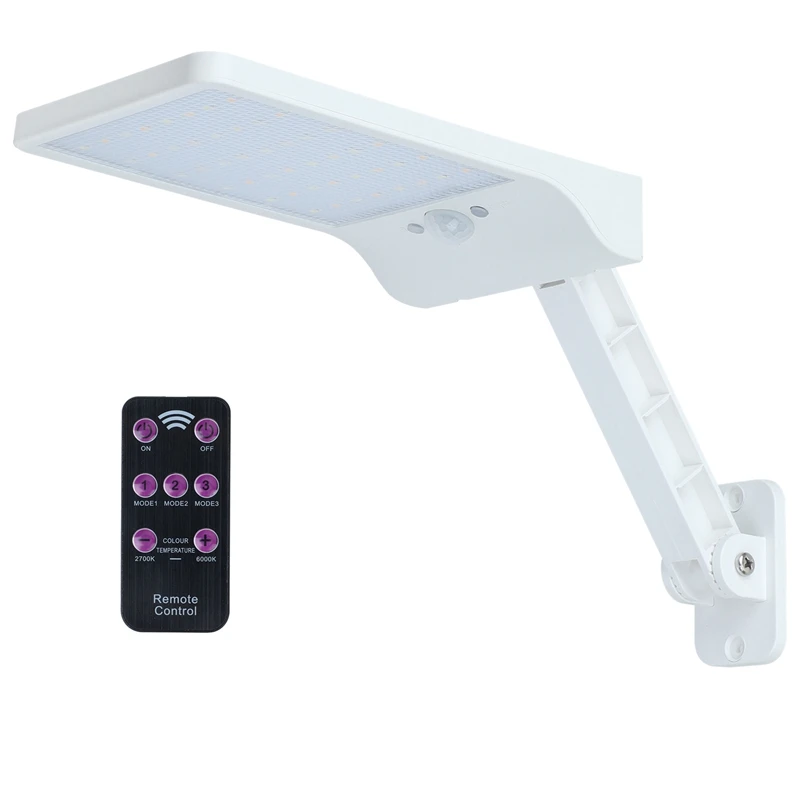 

Hot XD-48LED Solar PIR Motion Sensor Wall Light Outdoor Yard Street Lamp Remote Control White