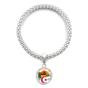 

Algiers Algeria National Emblem Sliver Bracelet Round Pendant Jewelry Chain
