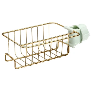 

Hot Stainless Steel Faucet Storage Racks Adjustable Kitchen Sink Faucet Sponge Soap Cloth Drain Rack Storage Organizer
