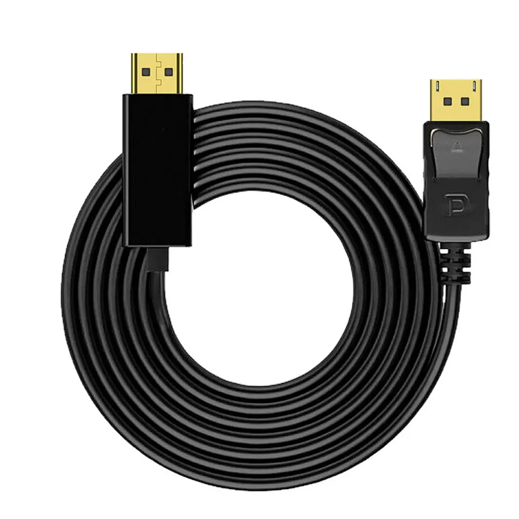 1,8 м порт дисплея в кабель HDMI DP к HDMI кабель адаптер позолоченный HD ПК ноутбук HDTV аудио видео кабель