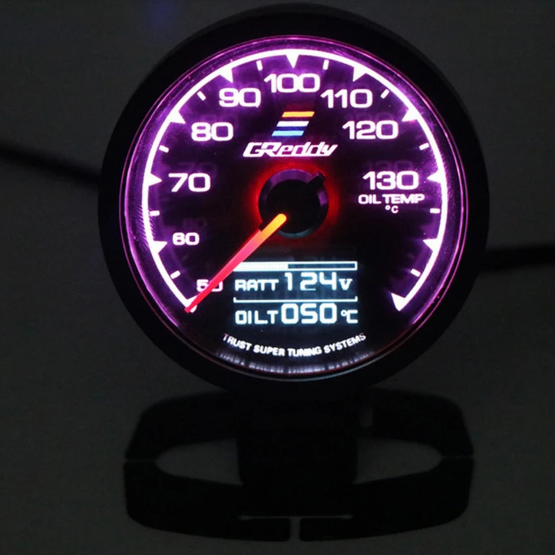 GReddi Multi D/A LCD Digital Display Greddi Gauge Turbo Boost Turbine Tachometer Car Console General Instrument 7 Color 62mm