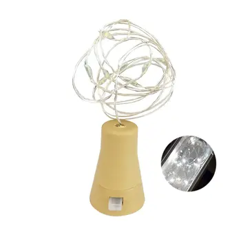 

10LED Solar Powered Wine Bottle Lights Romantic Cork Fairy Lights Christmas Light LED Copper Garland Wire Fairy String Lights
