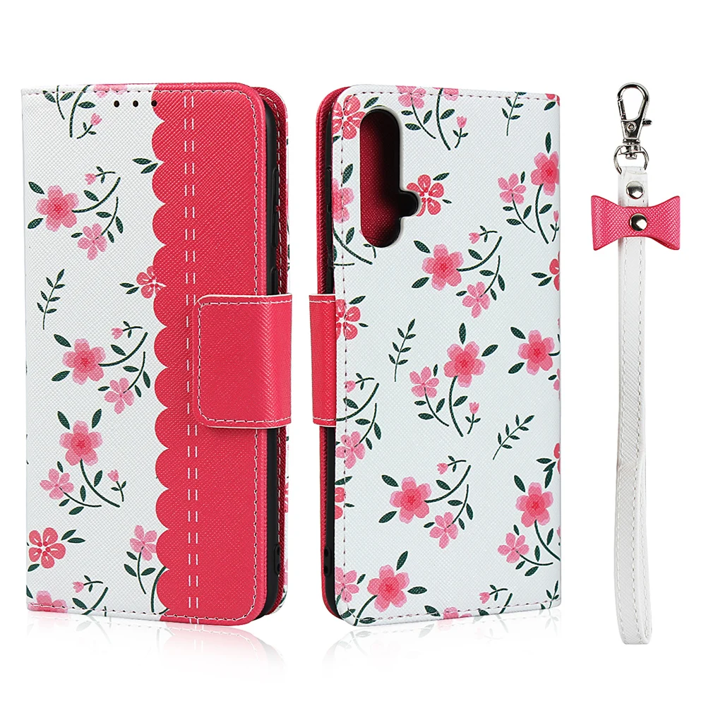 for huawei Nova 5 Printed Wallet Card Holder Protective Shell Huawei nova5 Case Leather Cover Phone Cases |