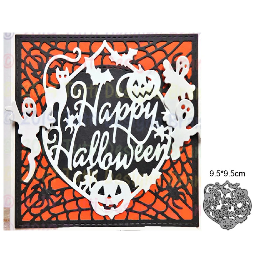 Desenho animado Halloween sorrindo boneca voodoo gato mágico abóbora  morcego moldes de corte de metal, moldes de corte de matriz para álbum de  fotos, álbuns de fotos, moldes de papel decorativos para