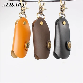 

Original Leather Key Holder DIY Car Key Wallet Smart Keychain Key Keys Chain Purse Shape First layer real cowhide handmade