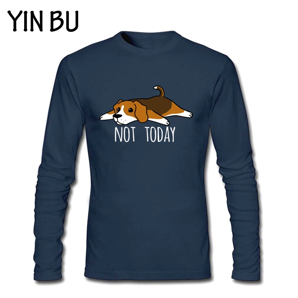 Не сегодня Beagle Dog футболки мужские Новые простые футболки с принтом на заказ мужские футболки с длинным рукавом - Цвет: Кораллово-Красный