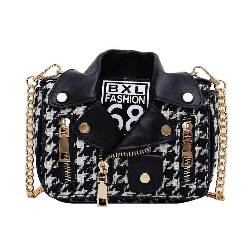

New Shirt Shape Women Cotton Linen Leather Shoulder Bag Handbag Chain Small Square Bags