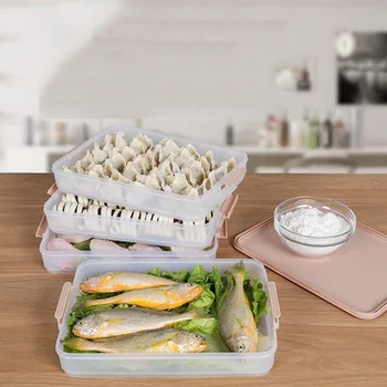 

Quick-Freezing Box For Buns, Household Dumpling Box, Compartment Refrigerator, Freezing Storage Box, Multi-Layer Tray Sealed Box