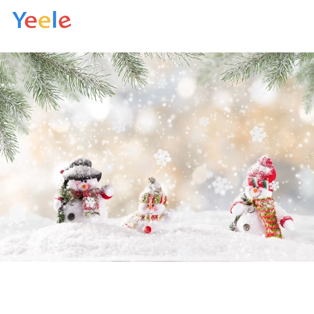 Yeele Christmas Backdrop Winter Snow Tree Snowman Newborn Baby Photography Background For Photo Studio Photobooth Photophone | Электроника