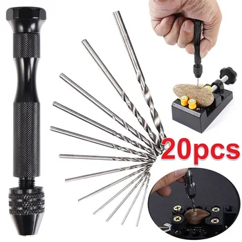

9cm 21pcs Mini Micro HSS Drill Bits Set 0.3-1.6mm Hand DIY Model Craft Tool Bit For Wood Bodhi Horn Amber Olive Walnut