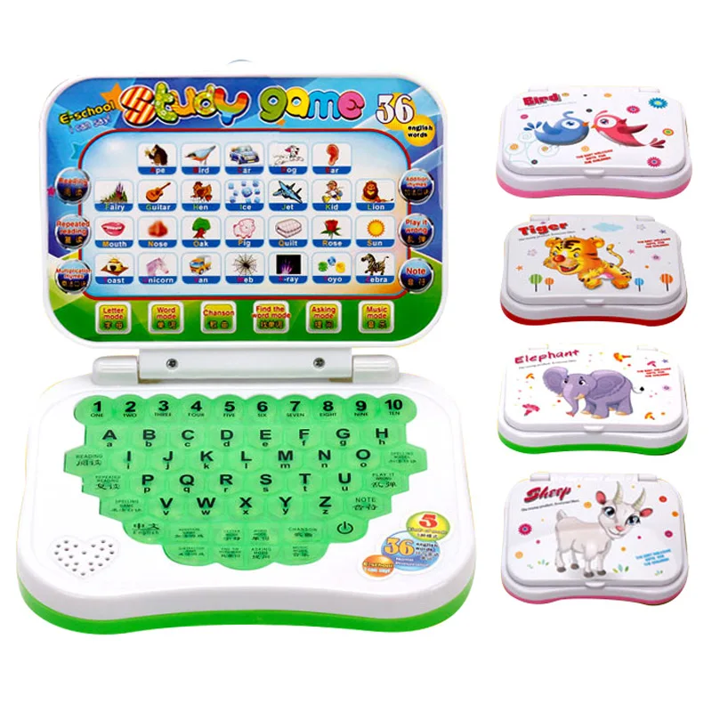 Laptop Chinese English Learning Computer Toy For Boy Baby Girl Children Kids New Design - Цвет: random style