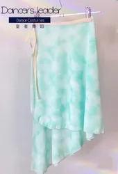 Ballet Skirt Mint Green Gradient Rendering Women's Dance Skirt Gymnastics Practice Skirt Adult Ballet Lyric Skirt