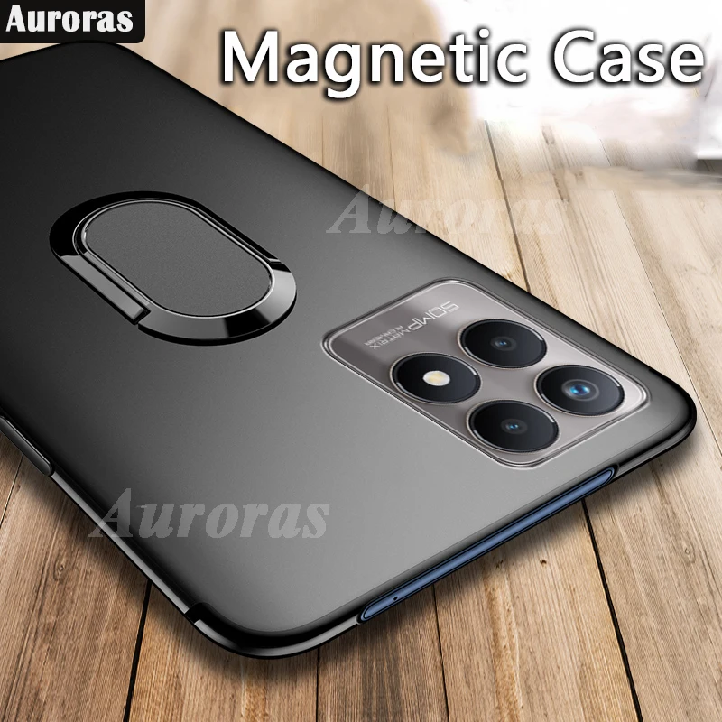 Чехол Auroras для Realme 8i Ультратонкий матовый чехол с магнитным кольцом 8 Pro мягкий