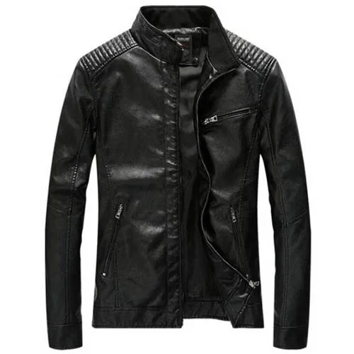 Black thin Брендовые Модные Военные куртки для мужчин тонкая Осенняя Верхняя одежда куртка-бомбер армейская искусственная мотоциклетная кожаная куртка весенне-осенние пальто - Цвет: Black thin