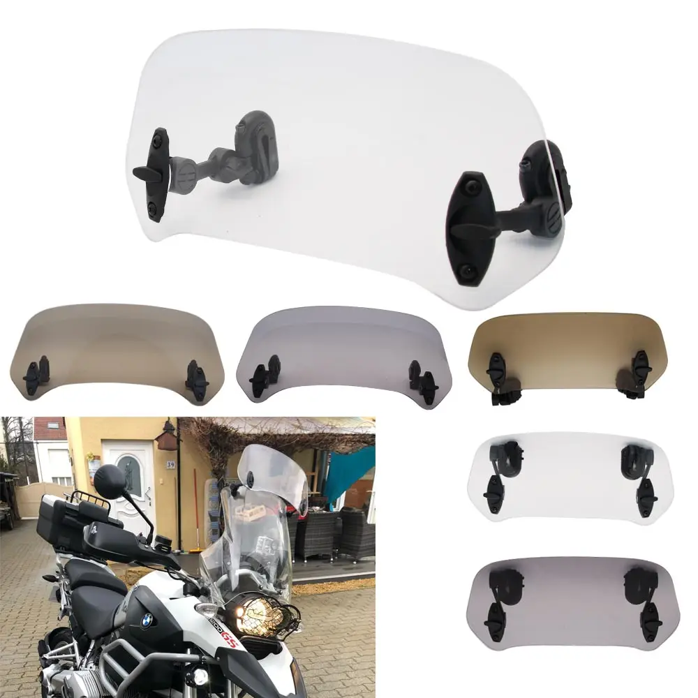  Justech Pare-Brise de Moto Clip Réglable sur Déflecteur de Vent  de Spoiler d'Extension de Pare-Brise pour Moto-Fumée