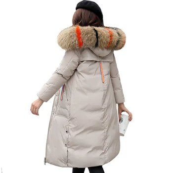 

High Quality Warm Thicken Winter Jacket Women Hooded With Fur Collar Cotton Padded Female Coats Jacket Long Outwear Parkas
