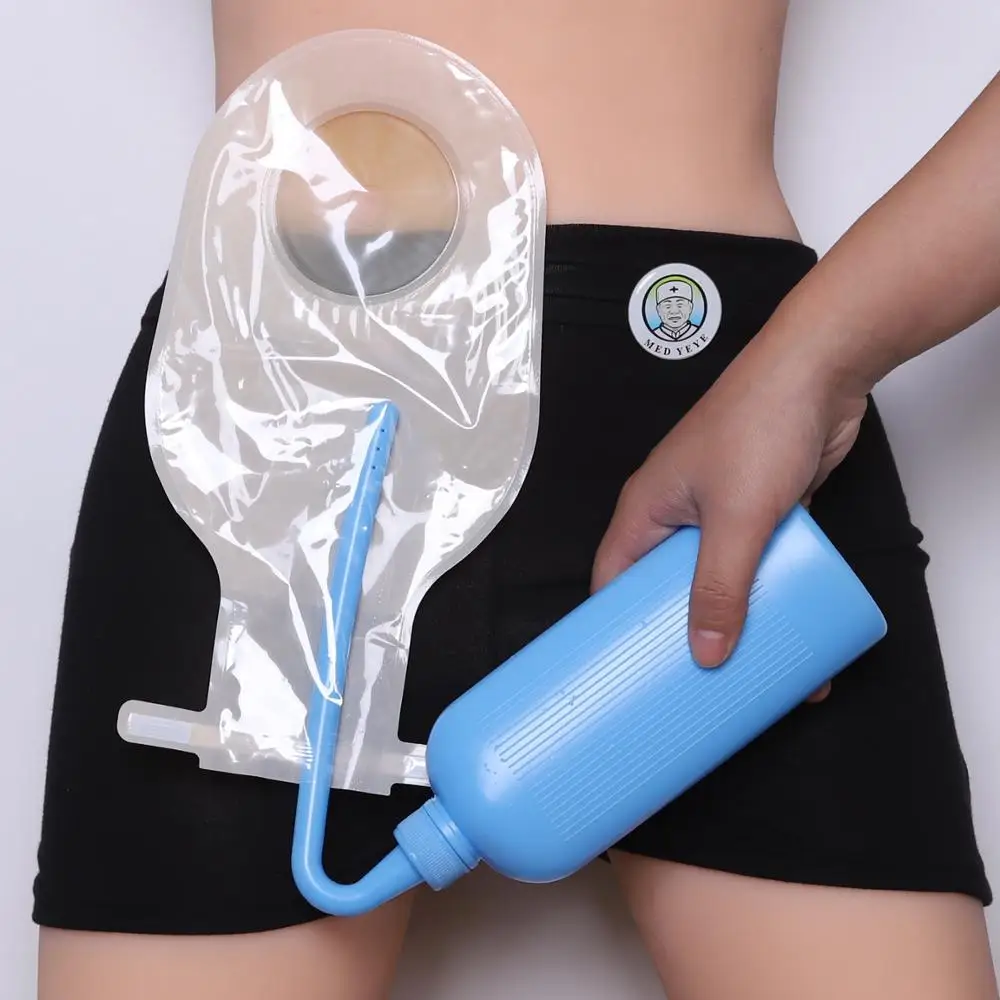 Ostomy Сумки Бутылка для мытья 300 мл большая емкость с длинной трубой Легко мыть ostomy сумки и мягкий материал высокая безопасность в использовании
