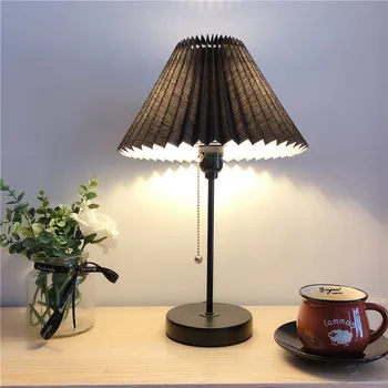 

Factory direct LED Black Pole pull switch retro lattice bedroom hotel home stay decorative bedside lamp