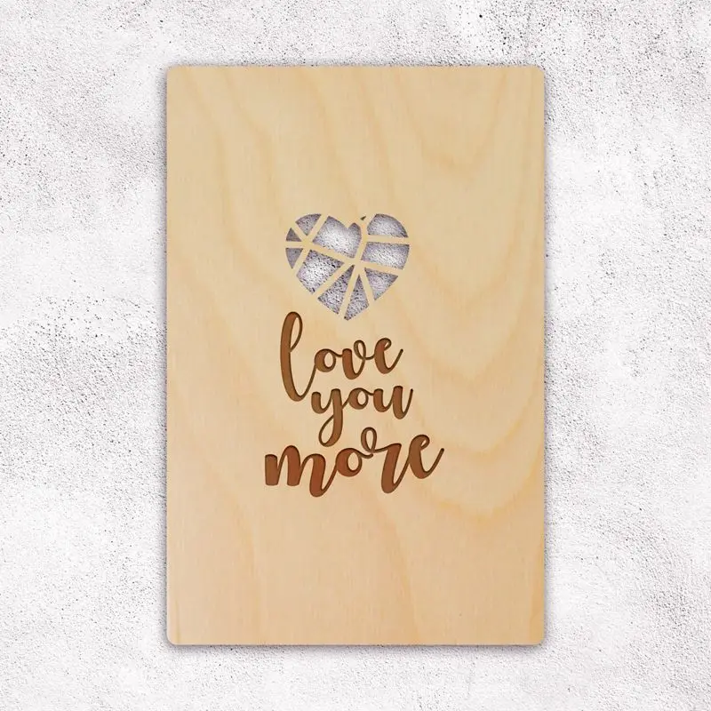 5 шт. love you more деревянные поздравительные открытки 17x11 см
