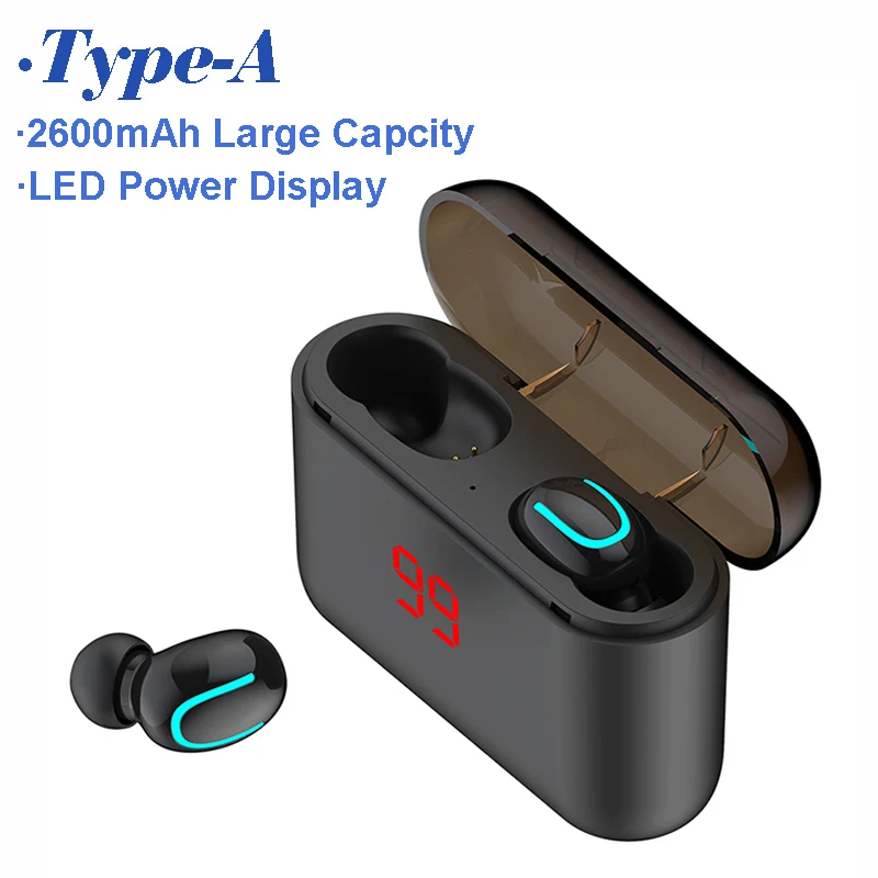 Type-A Q32 TWS Bluetooth 5,0 наушники HBQ беспроводные наушники спортивные свободные наушники 3D стерео игровая гарнитура с микрофоном зарядная коробка - Цвет: Type-A