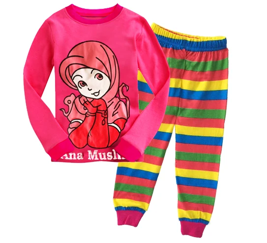 JQ-TA, 6 компл./лот оптом, овая торговля детской для мальчиков и девочек, пижамы, одежда для сна, комплекты одежды с длинными рукавами для детей 2-7 лет, хлопок, трикотаж - Цвет: A7