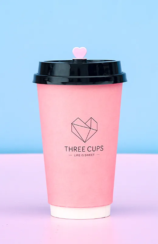 cup and lid3 50 шт. Высококачественная розовая одноразовая кофейная чашка 16 унций 500 мл вечерние на день рождения свадебные сувениры бумажные стаканчики для напитков с крышкой на вынос - Цвет: cup and lid3