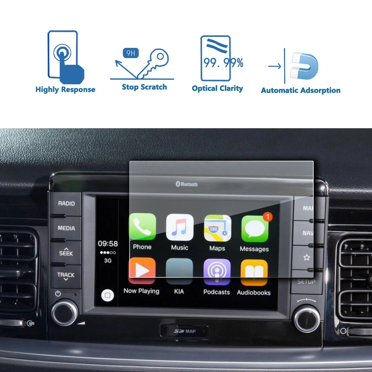 LFOTPP для Kia Stonic Автомобильный мультимедийный радио дисплей экран защитная пленка, авто интерьерная Защитная Наклейка аксессуары