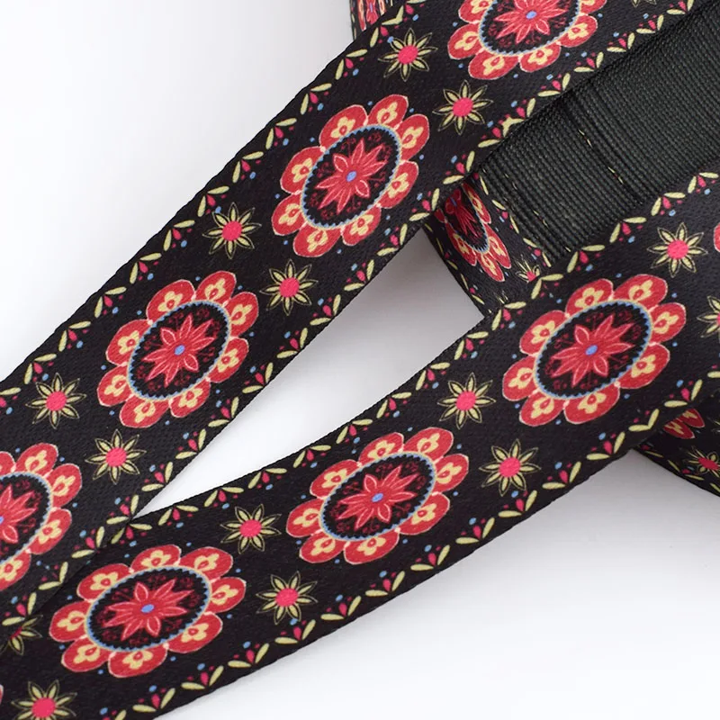 Meetee 5/10M 38mm High-quality Nylon Polyester Webbing Jacquard Lace Ribbon for Bags Strap DIY Garment Decoration Sew Material