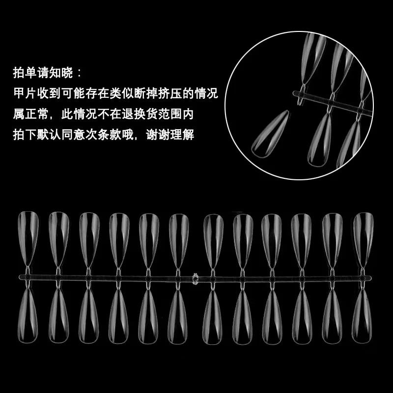 240PCS Nail Display Tips, Clear Fake Acrylic Nail Tips for Practice Foldable Flat-Back Pointed False Nail Art Display,Y7676-6778