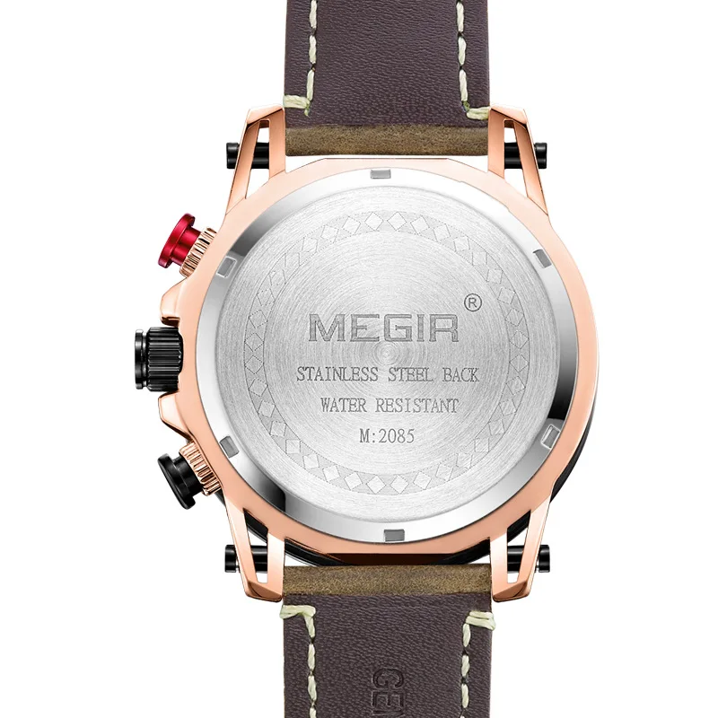

Megir Natural Detox Gainer MEN'S Watch Fashion Hollow Out Case Multi-functional Sports Watch Men 2085