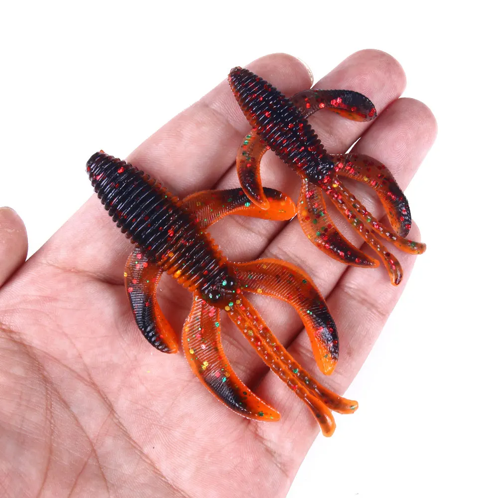 7/5pc Crawfish Larva Soft Silicone Bait 5.5/7.5cm 3.5/6.5g Jigs Wobbler Fishy Smell Worms Fishing Lures Artificial Swimbait Bass | Спорт и