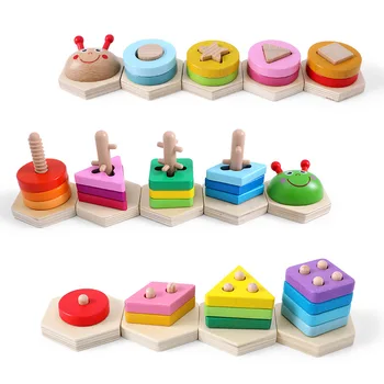 

3d Wooden Children's Shape Matching Cognition Toy Intelligence Development Construction Toys Cognitive Matching Building Blocks