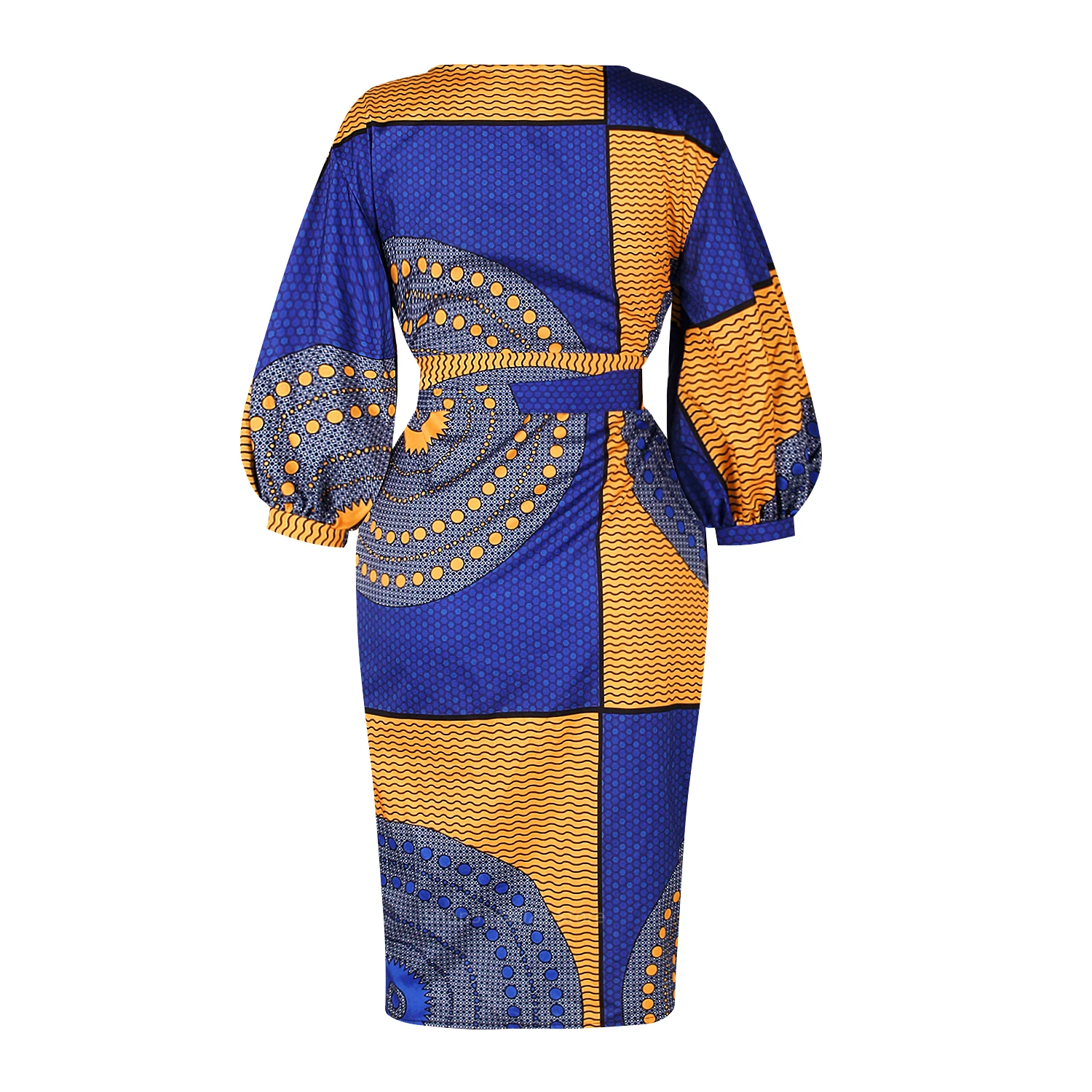 Осень новости африканская одежда Анкара v-образным вырезом фонарь рукав африканские платья для женщин Дашики печати Vestidos кардиган дамы