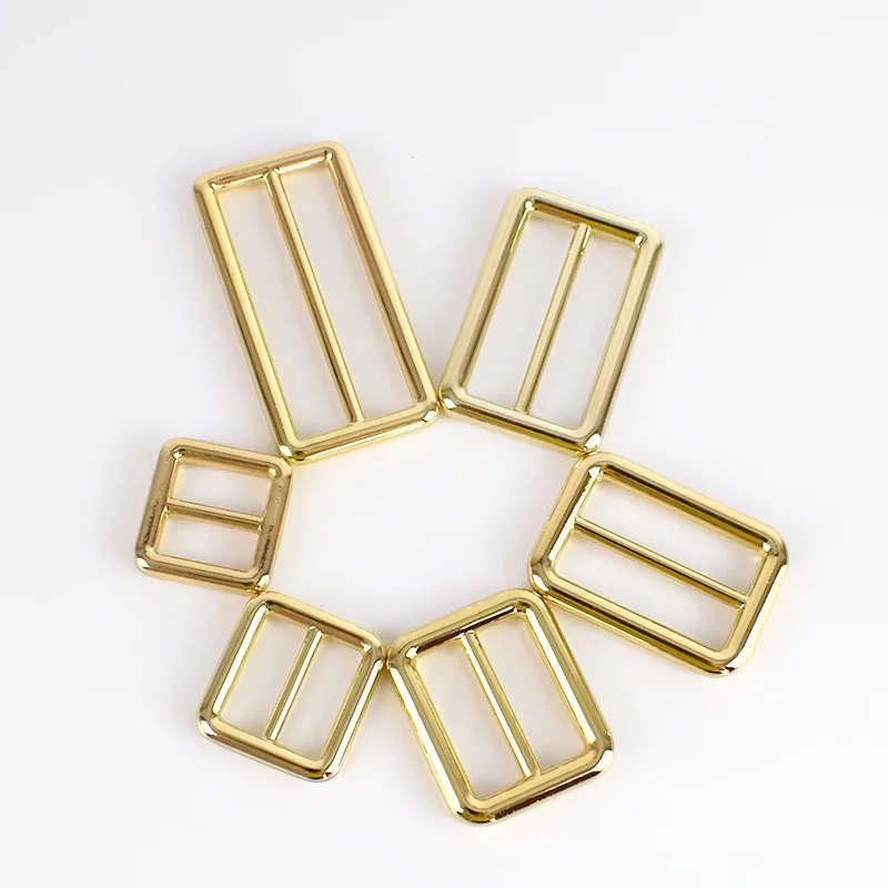 Gold Комплект из 4 предметов Meetee 16/20/26/32/38/50 мм Тройная ползунок Отрегулируйте металлическими пряжками для рюкзак веб-ремень DIY сумка ремень кожаного изделия аксессуар - Цвет: Gold