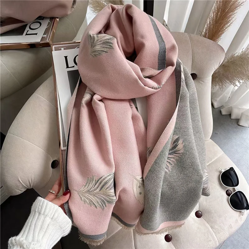 Women Cotton Cashmere Scarves Lady Winter Thicken Scarf Bandana Warm Soft Pashmina Shawls Wraps Stoles Female Wool Long Scarf